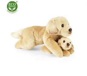 RAPPA Plyšový pes labrador s mláďaťom ležiaci 25 cm / ECO-FRIENDLY / od 0 mesiacov