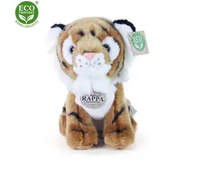 RAPPA Plyšový tiger sediaci 18 cm / ECO-FRIENDLY / od 0 mesiacov
