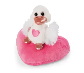 NICI plyš Love Biela labuť so srdiečkom 10cm / GREEN kolekcia / od 0 mesiacov