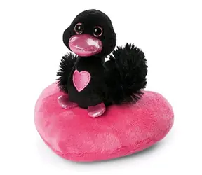 NICI plyš Love Čierna labuť so srdiečkom 10cm / GREEN kolekcia / od 0 mesiacov