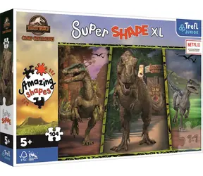 Trefl Junior - Puzzle - Puzzle Super Shape XL Jurský svet: Kriedový kemp / 104 dielikov / 60 x 40 cm / vek 5+