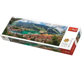 Trefl - Puzzle - Panoramatické puzzle Kotor Čierna Hora / 500 dielikov / 66 x 23.7 cm / vek 10+