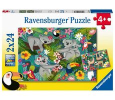 Ravensburger - Puzzle - Koaly a leňochody / 2x24 dielikov / od 4 rokov