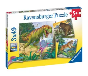 Ravensburger - Puzzle - Dinosaury a čas / 3x49 dielikov / od 5 rokov