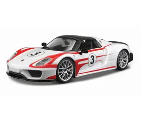 Bburago RACE Porsche 918 Wiessach / mierka 1:24 / od 3 rokov / Biela