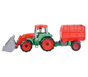 Lena Truxx Traktor s prívesom na seno červeno-zelená / od 2 rokov