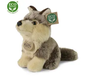 RAPPA Plyšový vlk sediaci 18 cm / ECO-FRIENDLY / od 0 mesiacov