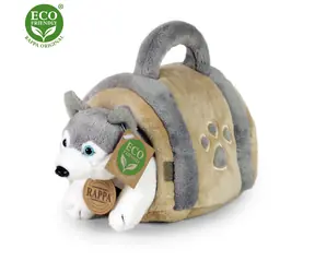 RAPPA Plyšový pes husky 13 cm s prepravkou / ECO-FRIENDLY / od 0 mesiacov