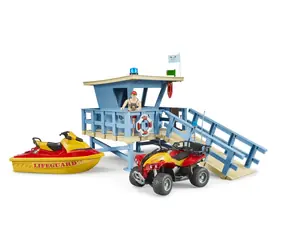 Bruder 62780 Veža a figúrka plavčíka so záchranárskym vybavením / od 4 rokov