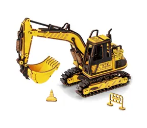 Robotime drevené 3D puzzle Bager / od 8 rokov / 395 dielikov / Obtiažnosť: stredná 