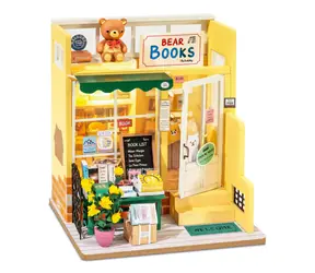 Robotime miniatúra domčeka Medvedí kníhkupectvo / od 14 rokov 