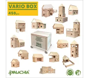 Walachia Drevená stavebnica Vario Box 450 dielikov / od 5 rokov / 450 dielov / Obtiažnosť: nízka