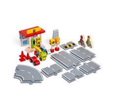 Bigjigs Rail Drevená sada príslušenstva cesty / od 3 rokov