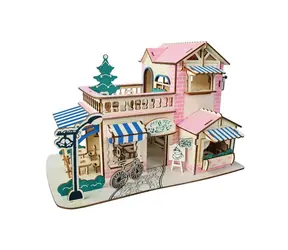Woodcraft Drevené 3D puzzle Kaviareň / 161 dielikov / od 8 rokov / Obtiažnosť: jednoduchá
