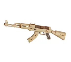 Woodcraft Drevené 3D puzzle Samopal AK47 / 62 dielikov / od 8 rokov / Obtiažnosť: jednoduchá