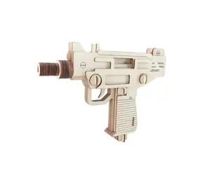 Woodcraft Drevené 3D puzzle Pištole UZI / 39 dielikov / od 8 rokov / Obtiažnosť: jednoduchá