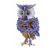 Woodcraft Drevené 3D puzzle Sova farebná / 142 dielikov / od 8 rokov / Obtiažnosť: jednoduchá