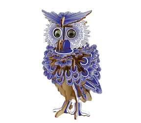 Woodcraft Drevené 3D puzzle Sova farebná / 142 dielikov / od 8 rokov / Obtiažnosť: jednoduchá