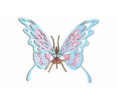 Woodcraft Drevené 3D puzzle Motýľ farebný / 16 dielikov / od 8 rokov / Obtiažnosť: jednoduchá