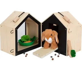 Small Foot Plyšový králik v králikárni s výbehom