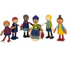 Small Foot Drevené postavičky rodina s invalidným vozíkom / od 4 rokov