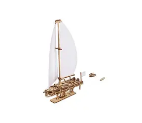 Ugears 3D drevené mechanické puzzle Jachta The Ocean Beauty - 95 dielikov / od 14 rokov / 95 dielikov / Obtiažnosť: nízka 