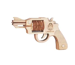 Woodcraft Drevené 3D puzzle Zbraň na gumičky Revolver Colt / 31 dielikov / od 14 rokov / Obtiažnosť: jedoduchá 