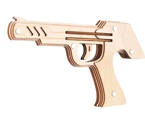Woodcraft Drevené 3D puzzle Zbraň na gumičky / 18 dielikov / od 14 rokov / Obtiažnosť: jednoduchá