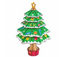 Woodcraft Drevené 3D puzzle Vianočný strom / 43 dielikov / od 8 rokov / Obtiažnosť: jednoduchá 
