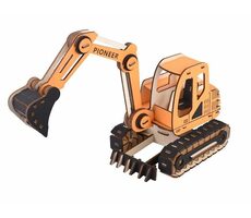 Woodcraft Drevené 3D puzzle Rýpadlo oranžová / 168 dielikov / od 8 rokov / Obtiažnosť: jednoduchá 