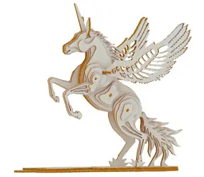 Woodcraft Drevené 3D puzzle Jednorožec / 41 dielikov / od 8 rokov / Obtiažnosť: jednoduchá 