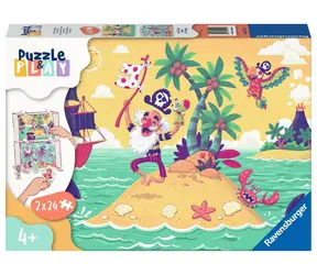 Ravensburger Puzzle &amp; Play Pirátske dobrodružstvo / 2x24 dielikov / od 4 rokov 