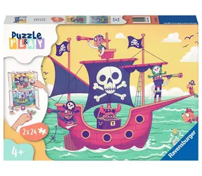 Ravensburger Puzzle &amp; Play Piráti a krajiny na dohľad / 2x24 dielikov / od 4 rokov 