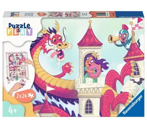 Ravensburger Puzzle &amp; Play Drak na zámku / 2x24 dielikov / od 4 rokov 