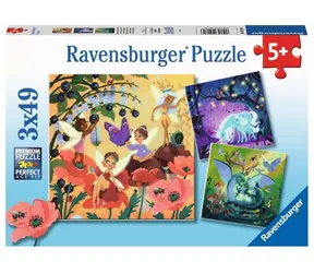 Ravensburger Víla, drak a jednorožec / 3x49 dielikov / od 5 rokov 