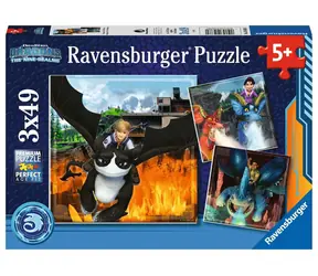 Ravensburger Ako vycvičiť draka: Deväť kráľovstiev / 3x49 dielikov / od 5 rokov 