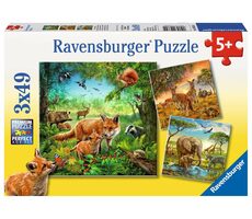 Ravensburger Zvieratá na zemi / 3x49 dielikov / od 5 rokov 