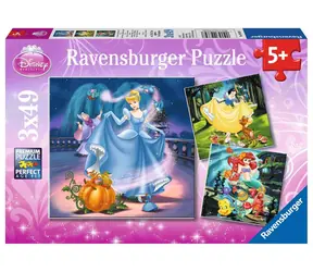 Ravensburger Disney: Snehulienka, Popoluška a Morská panna / 3x49 dielikov / od 5 rokov 