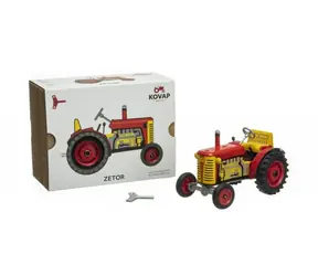 Kovap Traktor Zetor červená / plech - plastové disky / 1:25 / od 5 rokov