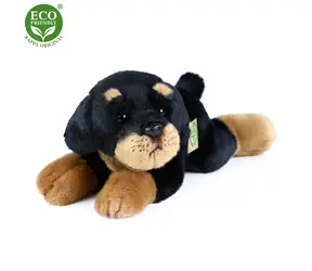 Rappa Plyšový pes Rotvajler ležiaci 30 cm / ECO-FRIENDLY / od 0 mesiacov