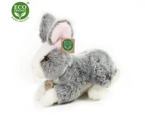Rappa Plyšový králik ležiaci bielo čierna 23 cm / ECO-FRIENDLY / od 0 mesiacov
