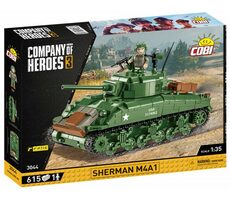 Cobi 3044 Americký stredný tank Sherman M4A1 / 1:35 / 615 kociek / 1 figúrka / od 9 rokov