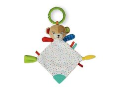 Clementoni Hrkálka - plyšová maznajúca dečka s úchytom - Medvedík / od 0 mesiacov 