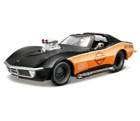 Maisto Harley-Davidson Custom 1970 Chevrolet Corvette čierno-oranžová / mierka 1:24 / od 8 rokov