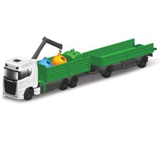 Maisto Mini pracovné stroje - Scania 770 s prívesom s kontajnermi bielo-zelená / od 8 rokov