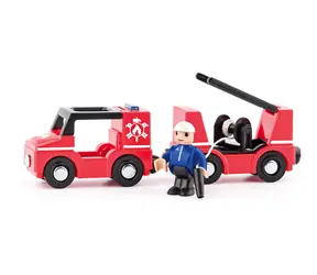 Woody Autíčka k vláčikodráhe - Hasiči 4ks / od 3 rokov