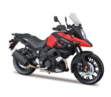 Maisto Suzuki V-Strom červená / mierka 1:12 / podstavec / od 3 rokov