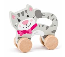 Woody Mačka na kolieskach s držadlom / od 1 roka