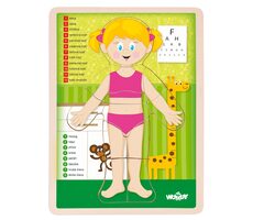 Woody Puzzle Ľudské telo - Holka SK / od 3 rokov
