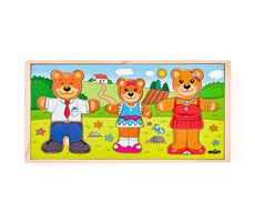 Woody Šatníková skriňa - Obleč si svoju medvediu rodinku / od 10 mesiacov